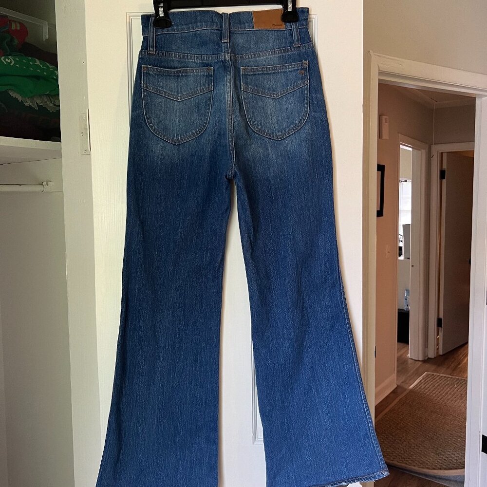 Madewell 11 Inch High Rise Flair Mid-Wash Denim Jeans